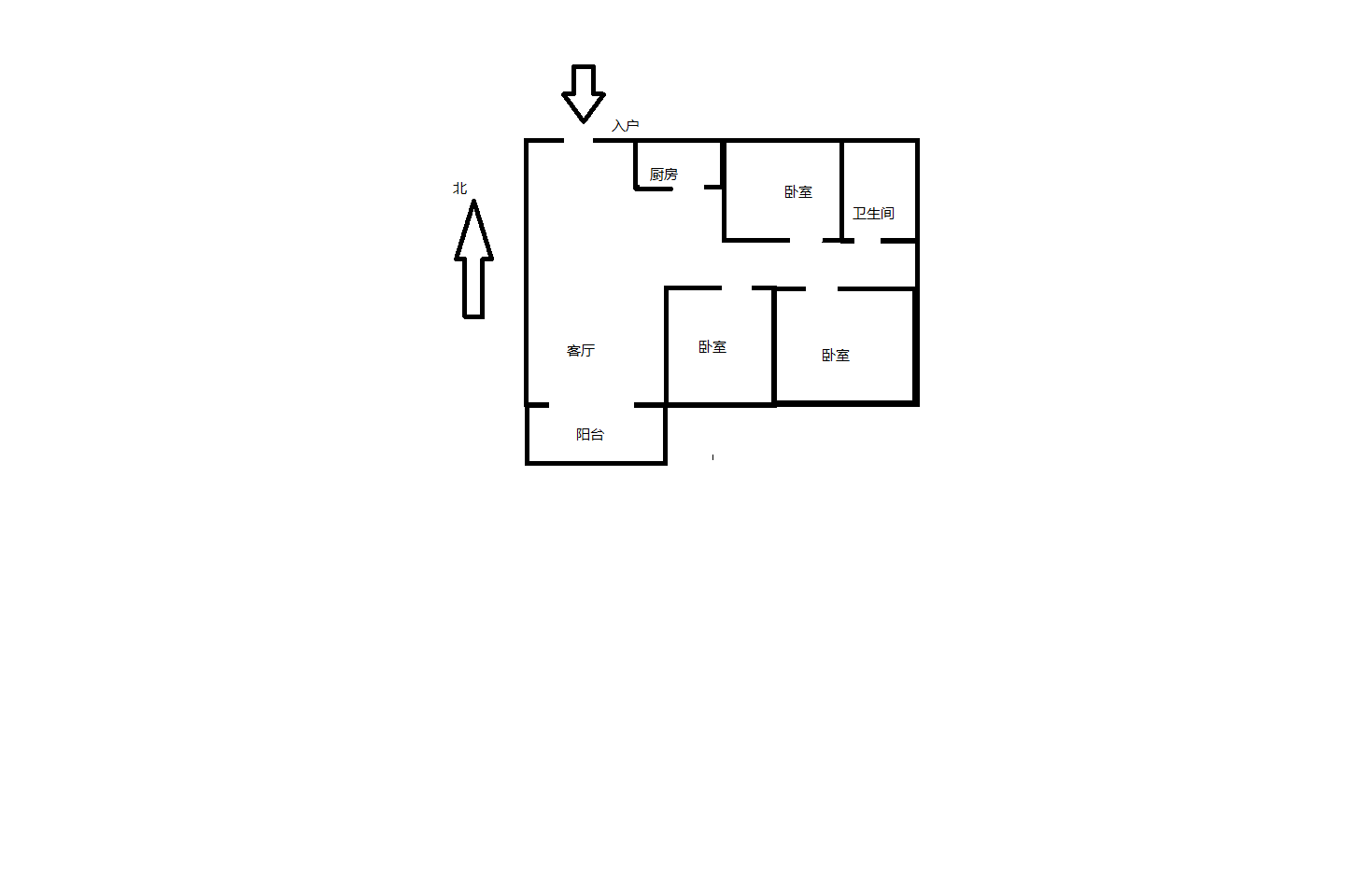 阳光悦城 3室1厅1卫 89m&sup2;