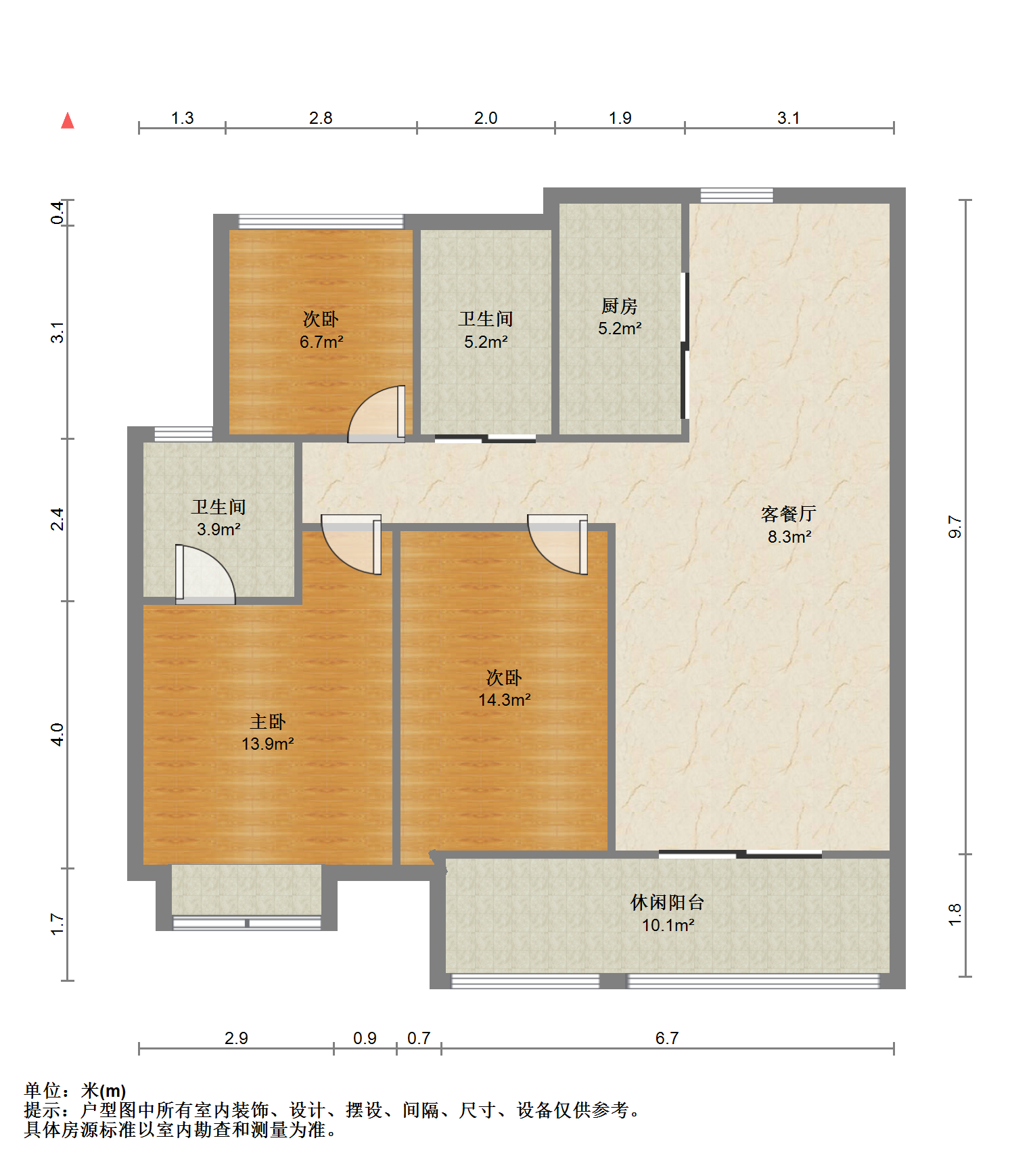 佳源都市 3室2厅2卫 110m&sup2;