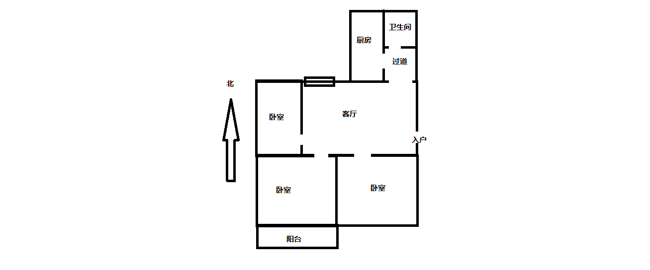 陈家小园东区 3室1厅1卫 78m&sup2;