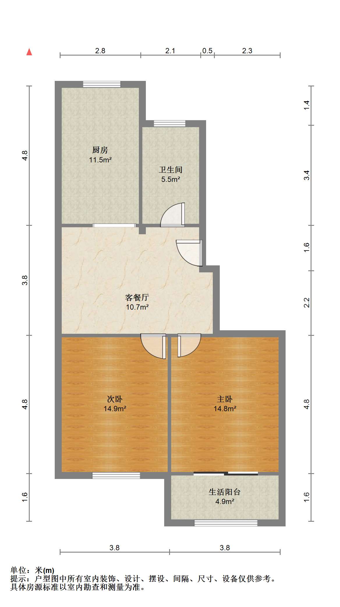星月花园 2室1厅1卫 78m&sup2;