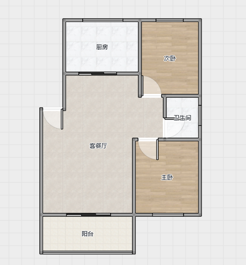 金霞东苑 2室2厅1卫 89m&sup2;