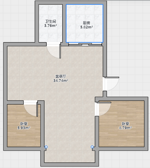 天勤家园 2室2厅1卫 93m&sup2;