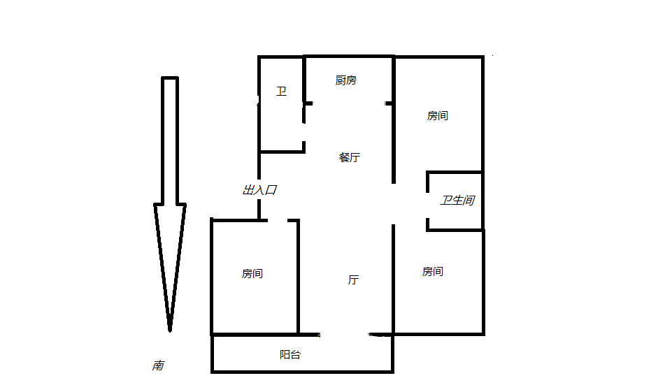 黎明花园 3室1厅1卫 130m&sup2;