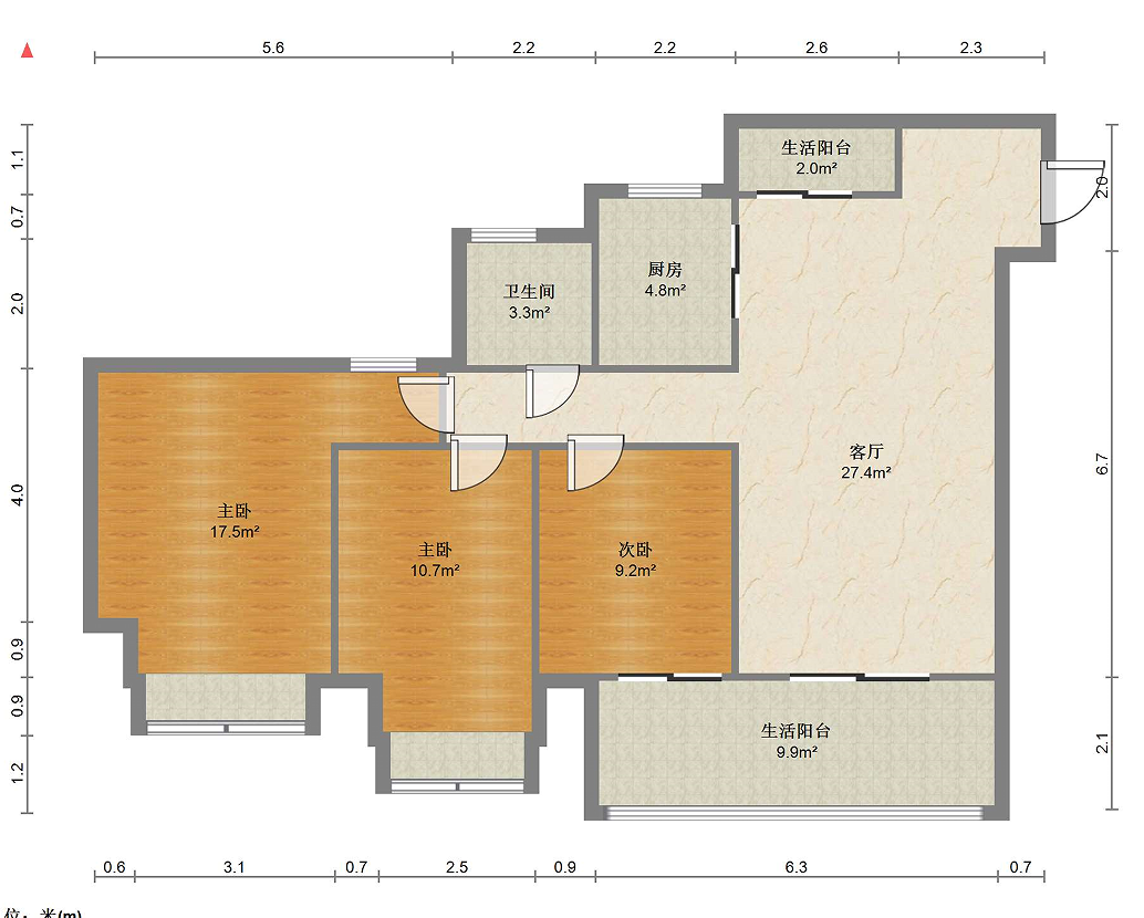 佳源都市 3室2厅2卫 115.4m&sup2;