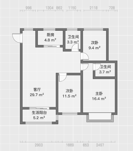 中南熙悦(南通经济技术开发区) 3室2厅2卫 117m&sup2;