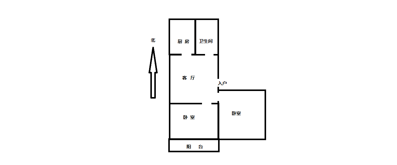 花园角 2室1厅1卫 60m&sup2;