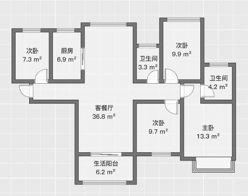 南通雅居乐花园 4室2厅2卫 135m&sup2;