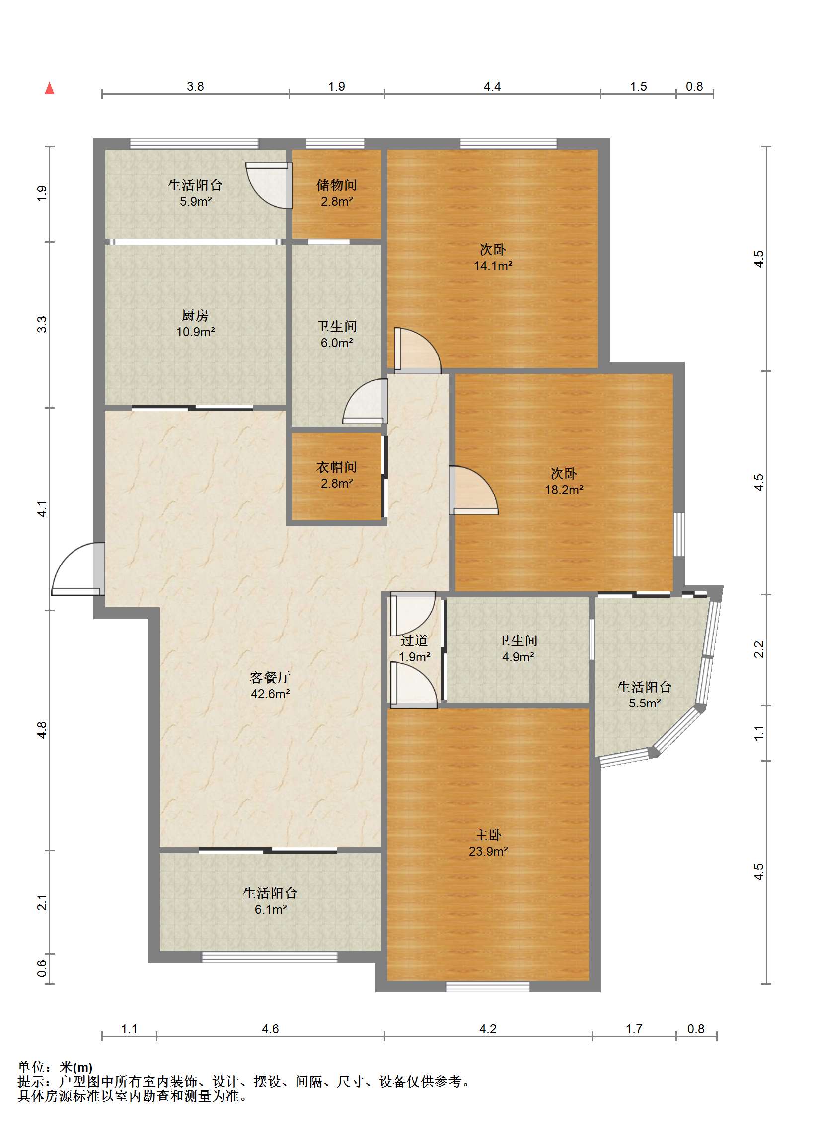 高迪晶城 3室2厅2卫 160m&sup2;