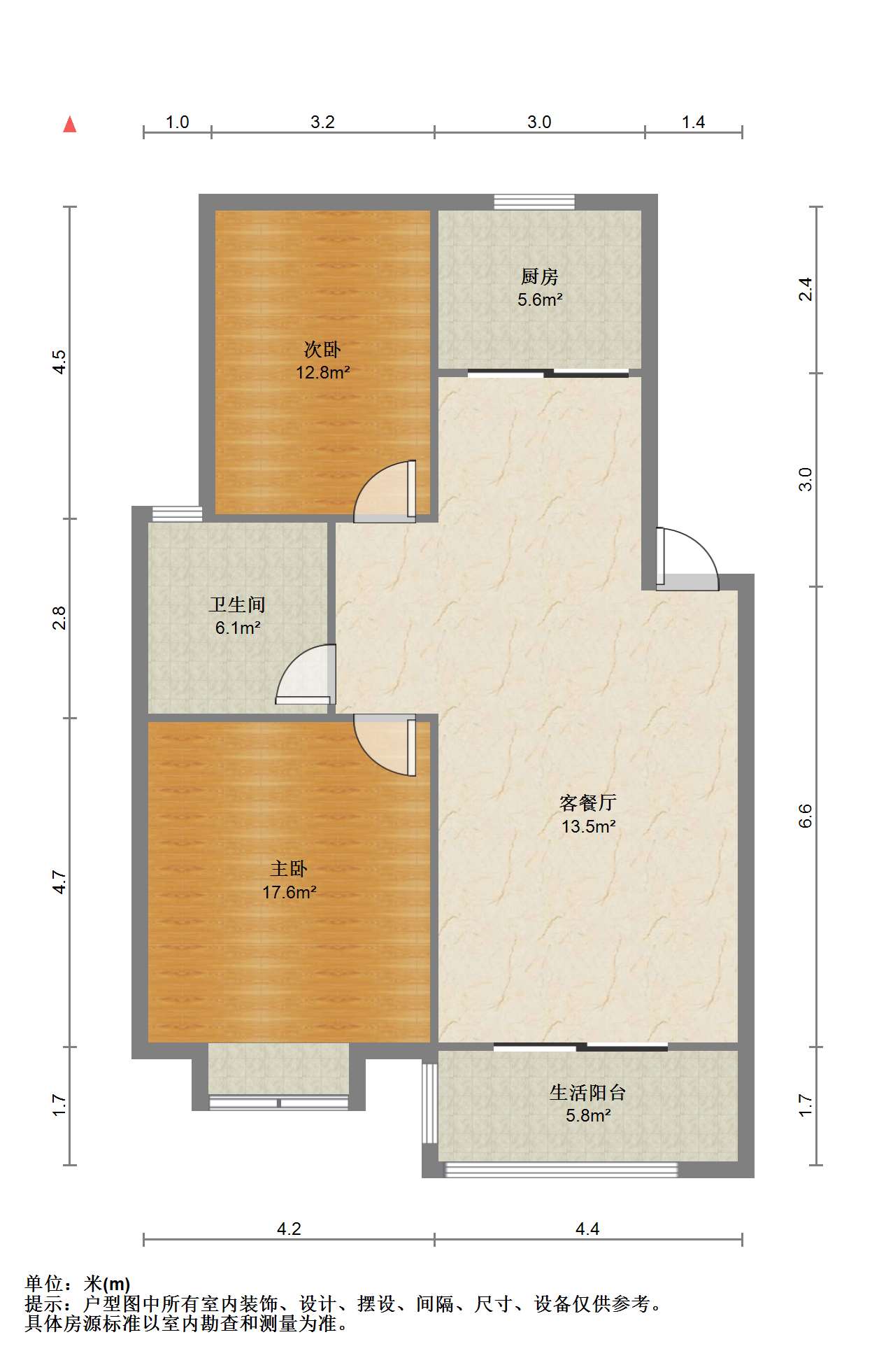 金霞南苑南区 2室2厅1卫 100m&sup2;
