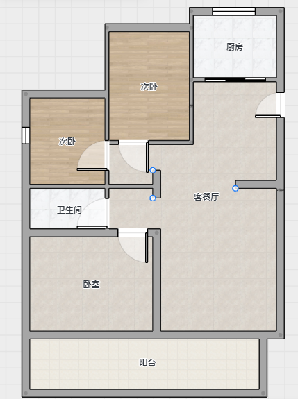 招商新城雍景湾 3室2厅1卫 90m&sup2;