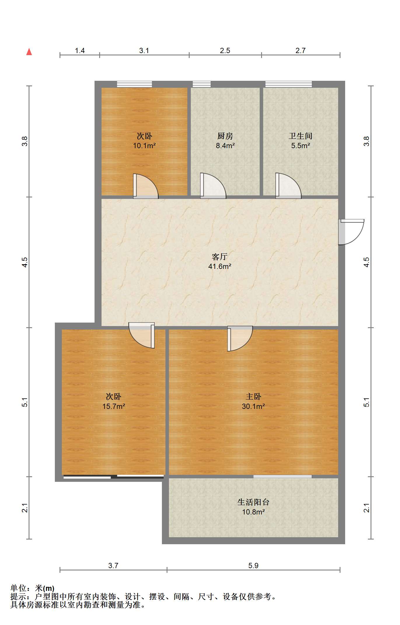 怡居北苑 3室2厅1卫 105m&sup2;
