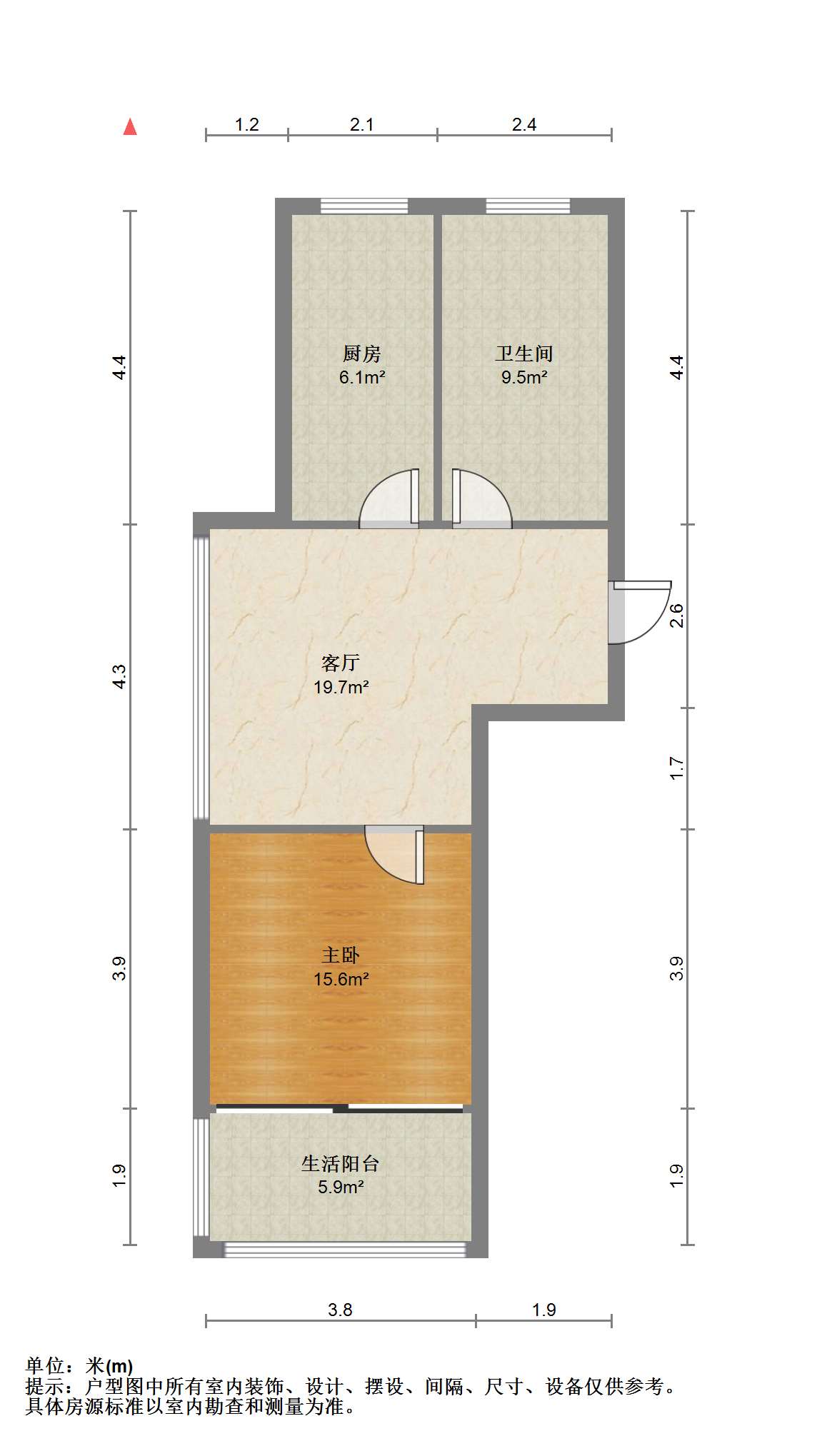 天一裕景苑 1室1厅1卫 77.2m&sup2;