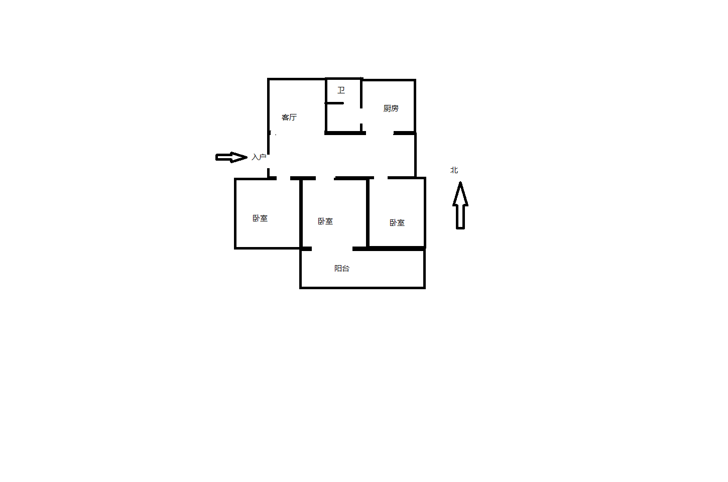 鸿运城市花苑 3室2厅1卫 130m²