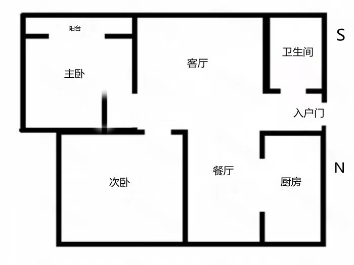 中南世纪城南区 2室1厅1卫 120m&sup2;