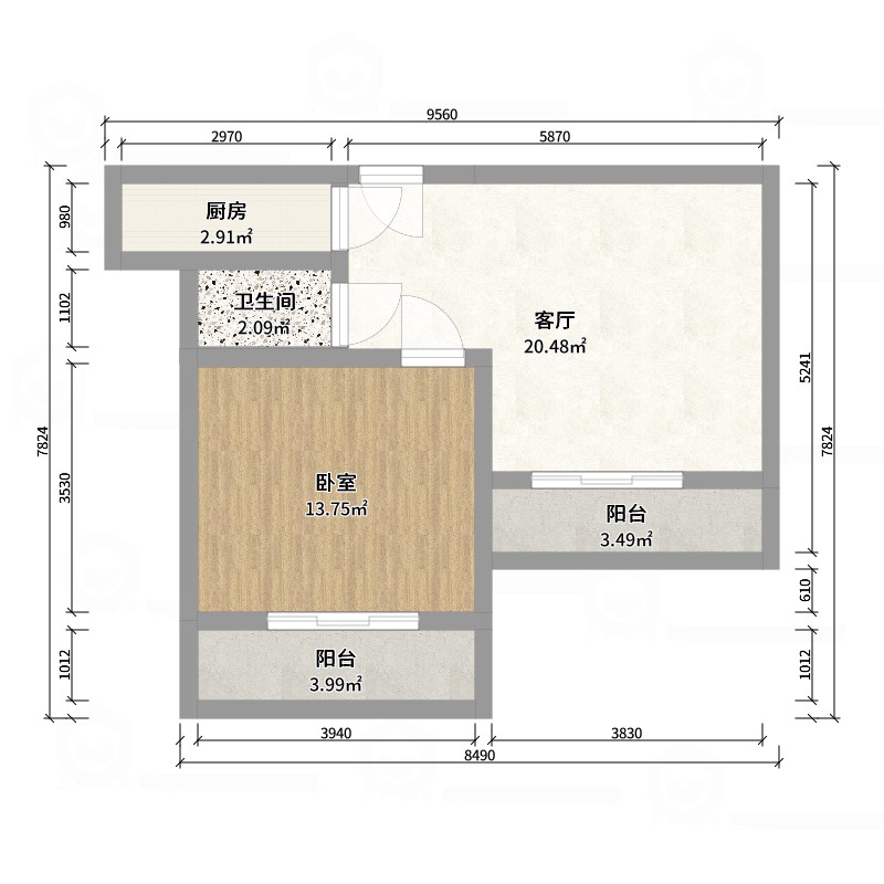 城北家园 1室1厅1卫 70.00m&sup2;