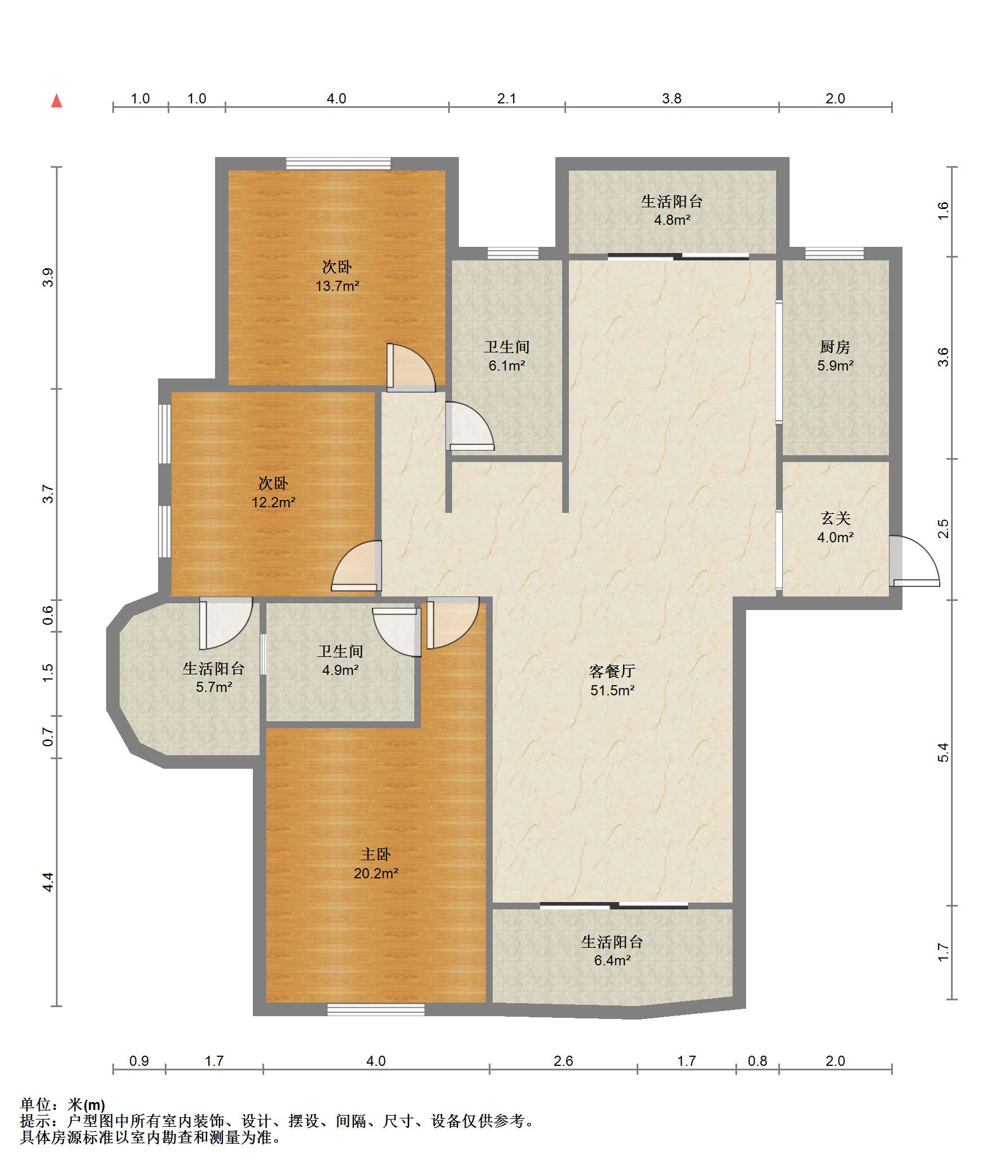 高迪晶城 3室2厅2卫 156.00m&sup2;