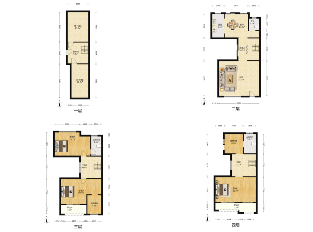 景瑞望府 5室2厅3卫 256m&sup2;