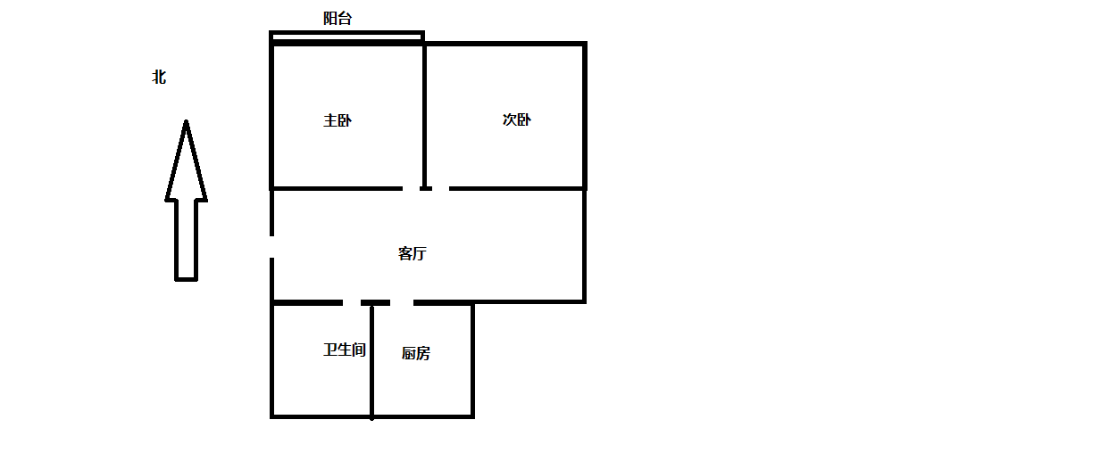 郭里园 2室1厅1卫 60m&sup2;