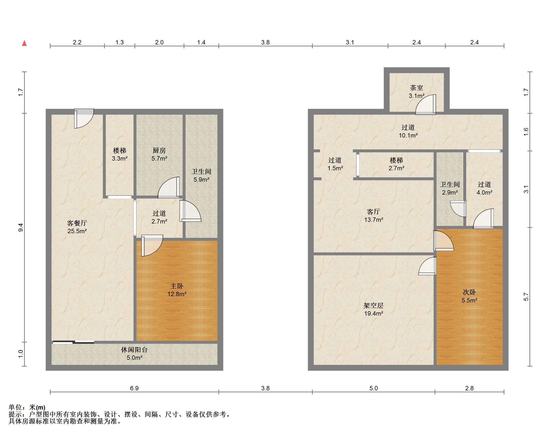 金海岸国际广场 3室2厅2卫 105.00m²