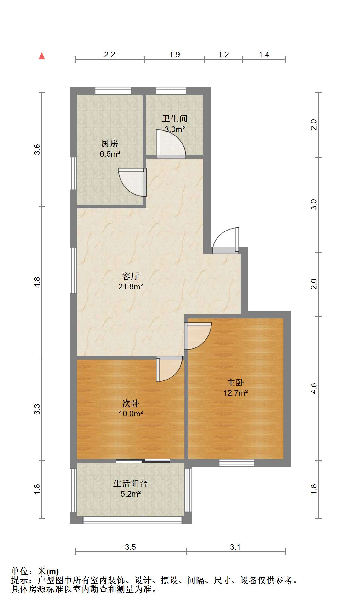 南通东苑小区 2室1厅1卫 72m&sup2;