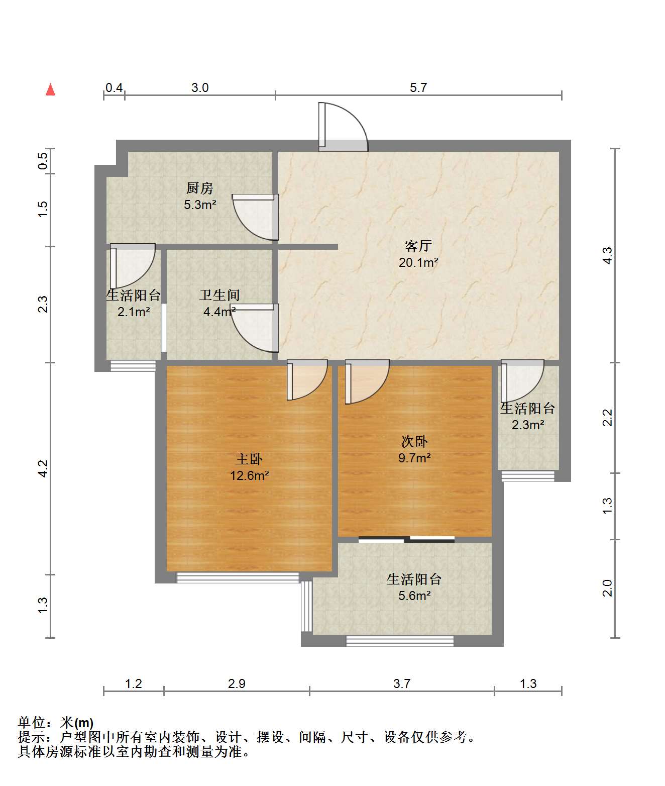 友谊嘉御龙庭 2室1厅1卫 80m&sup2;