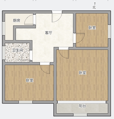 三里墩花苑三期 3室1厅1卫 82.46m²