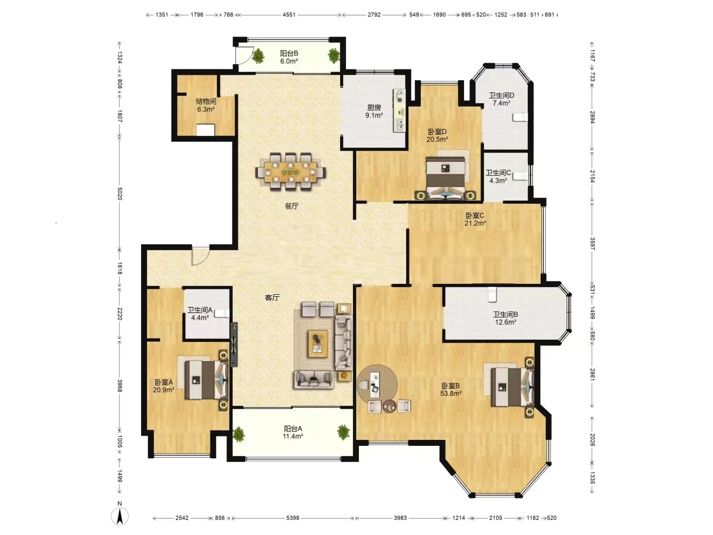 中南世纪花城三期 4室厅卫 330m&sup2;