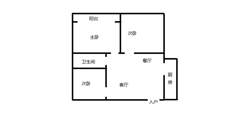 华强城 3室2厅1卫 89m&sup2;