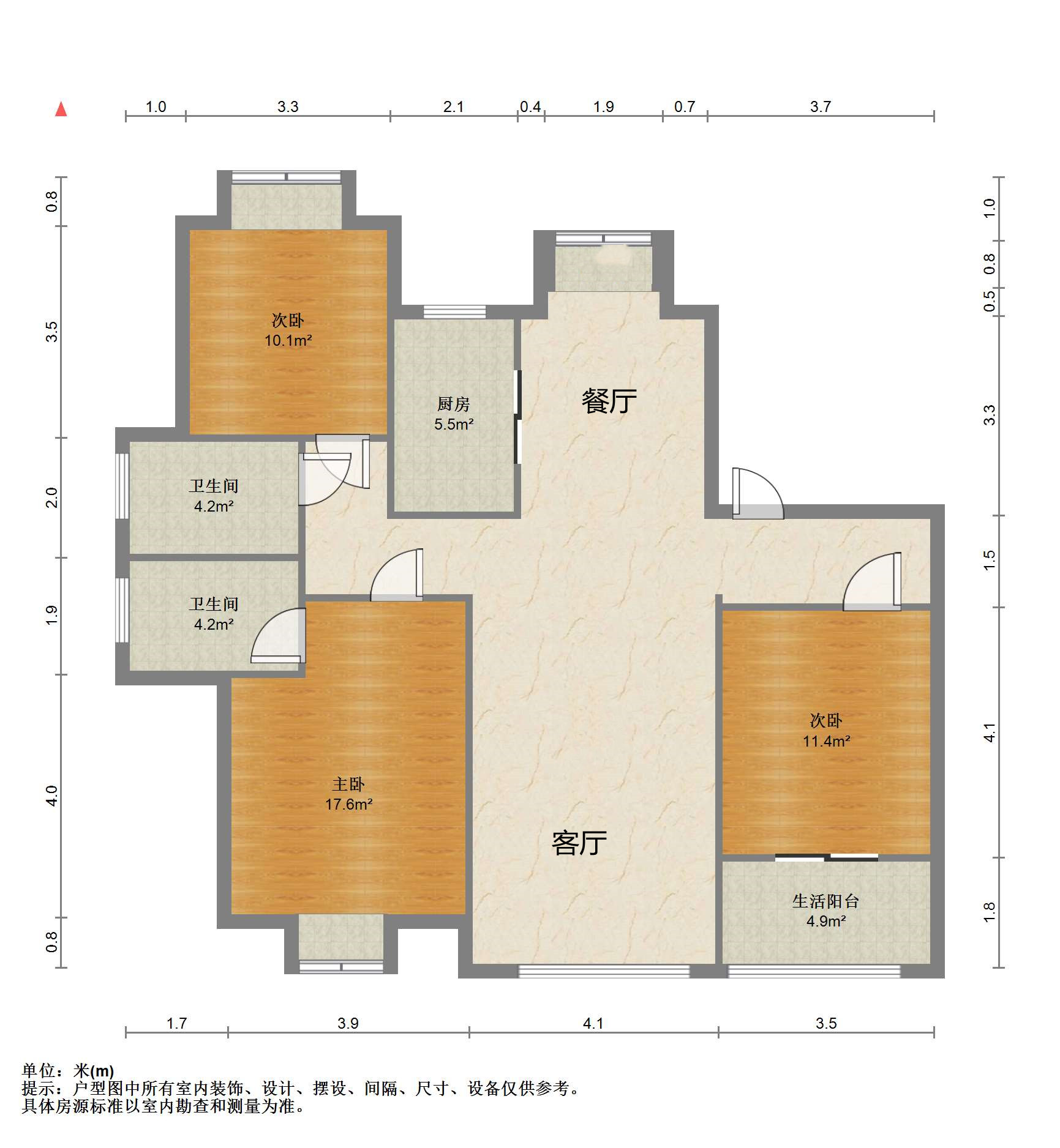 珑府 3室2厅2卫 122m&sup2;