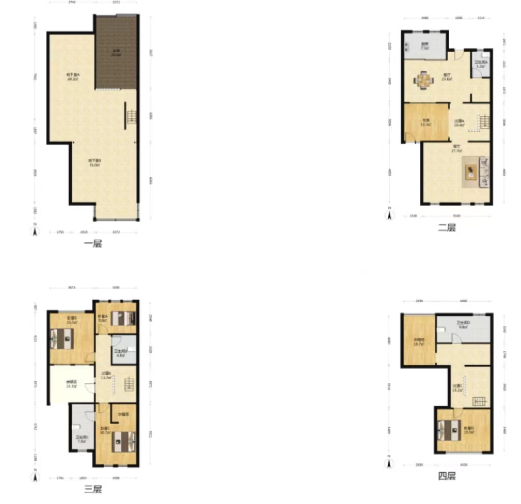金河名人世家 4室2厅3卫 228.00m&sup2;