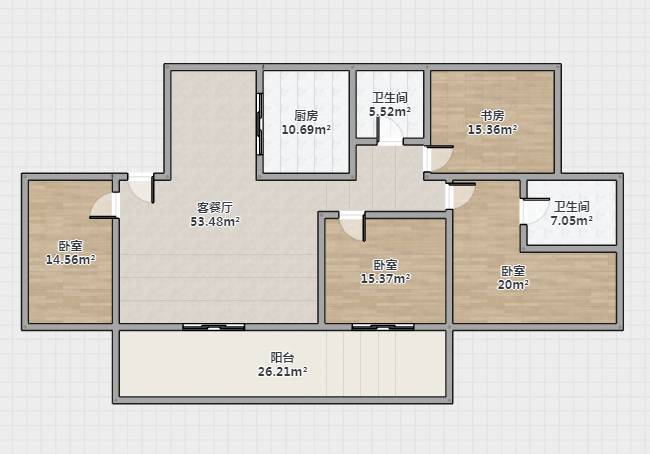 红星天铂 4室2厅2卫 134.4m&sup2;