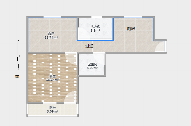 青年路新村 1室1厅1卫 46m&sup2;