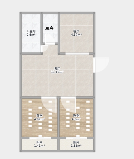 天都花苑 3室1厅1卫 113.00m&sup2;