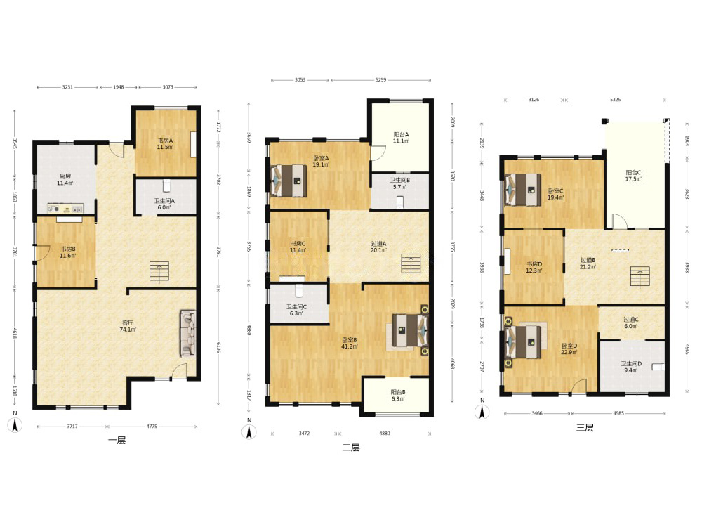 顺发御园 4室2厅3卫 310.00m&sup2;