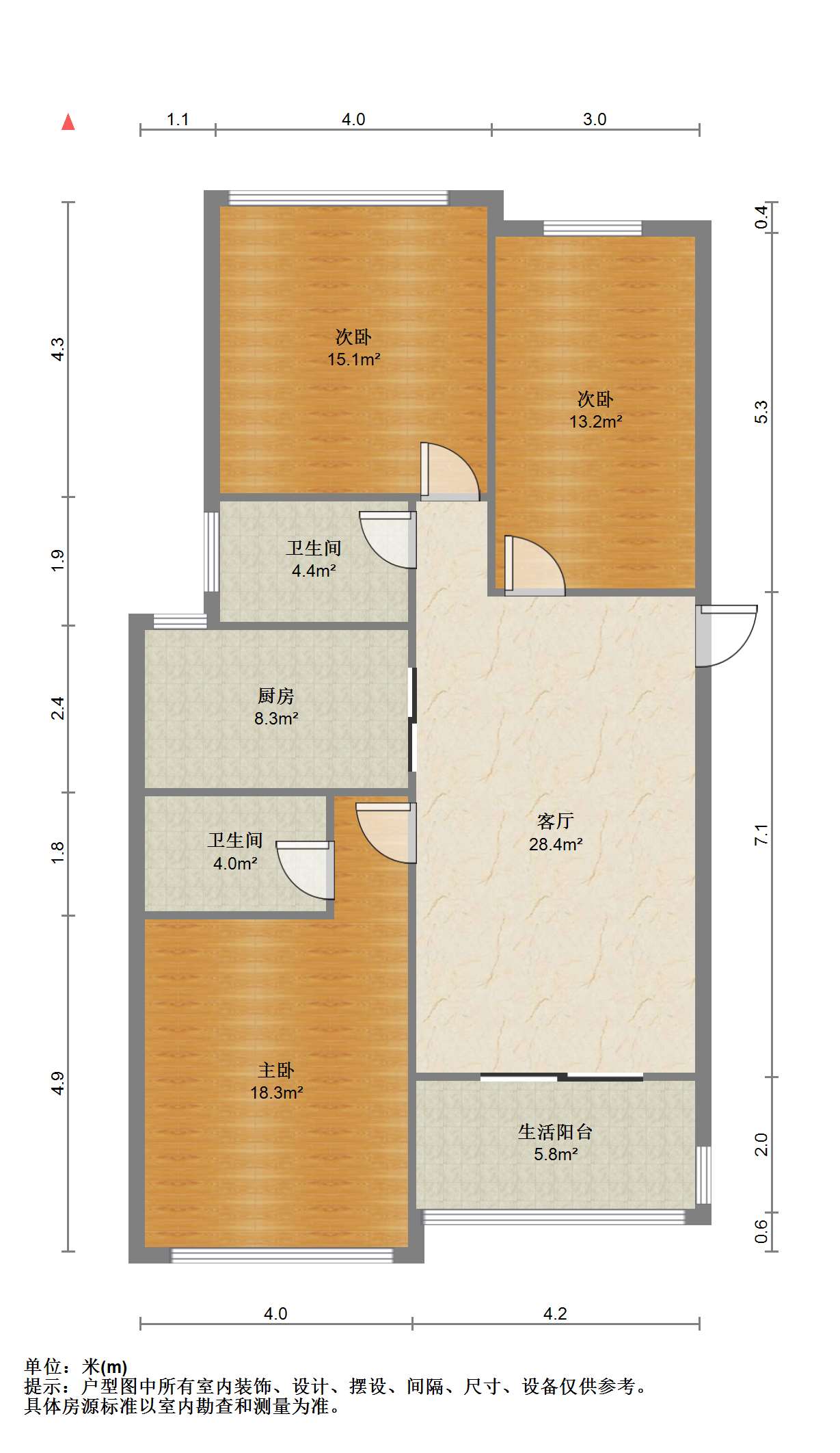 悦达悦海名邸 3室2厅2卫 116m&sup2;