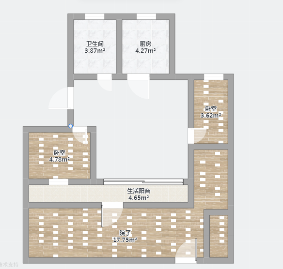 南园路19号大院 2室2厅1卫 79.56m&sup2;