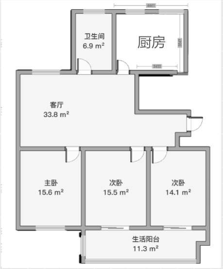 紫东南苑南区 3室2厅1卫 122m&sup2;