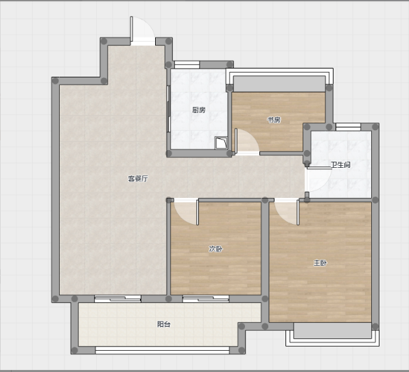 万科时代之光 3室2厅1卫 89m&sup2;