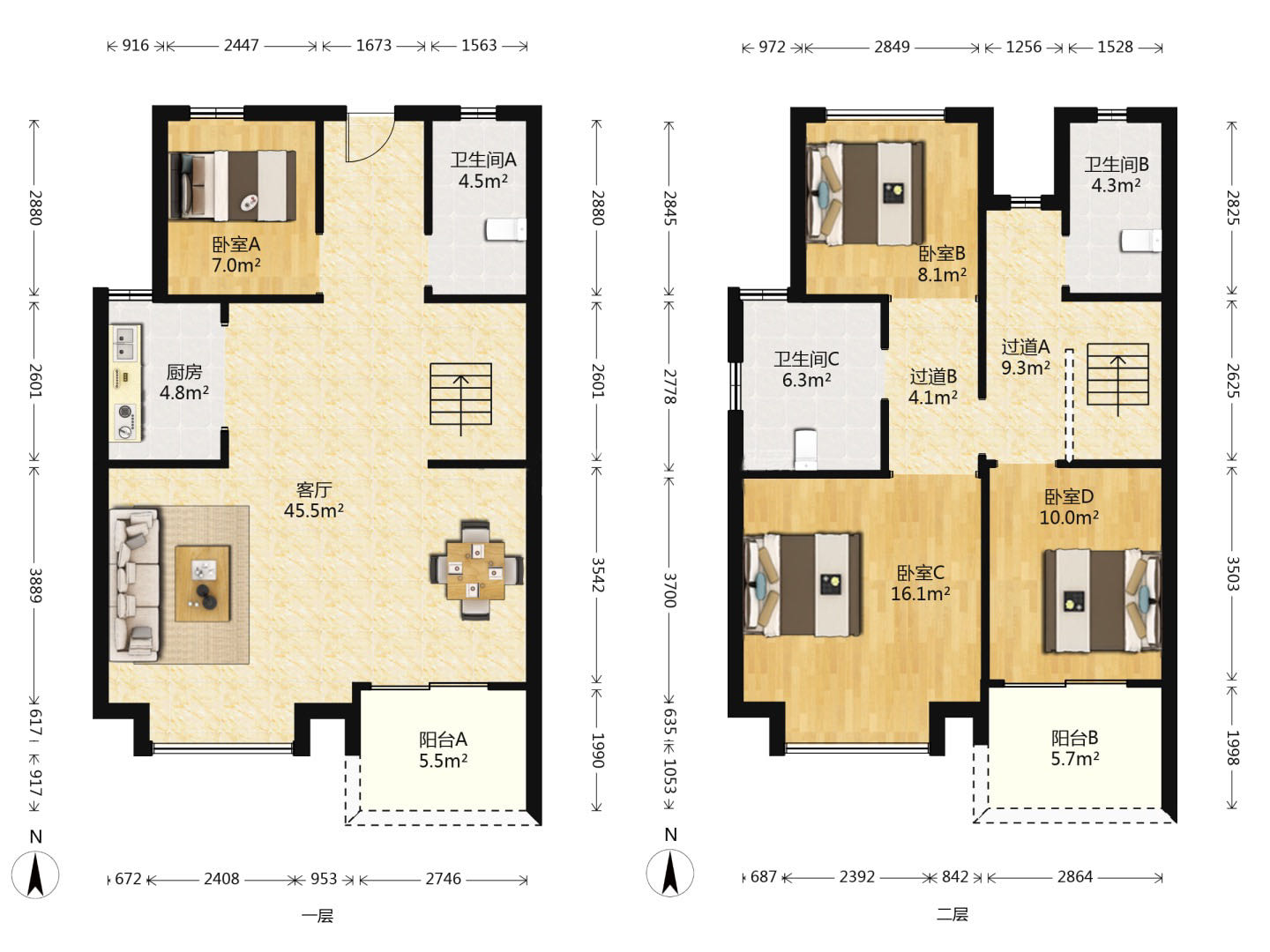 万科翡翠东第 4室2厅2卫 142m²