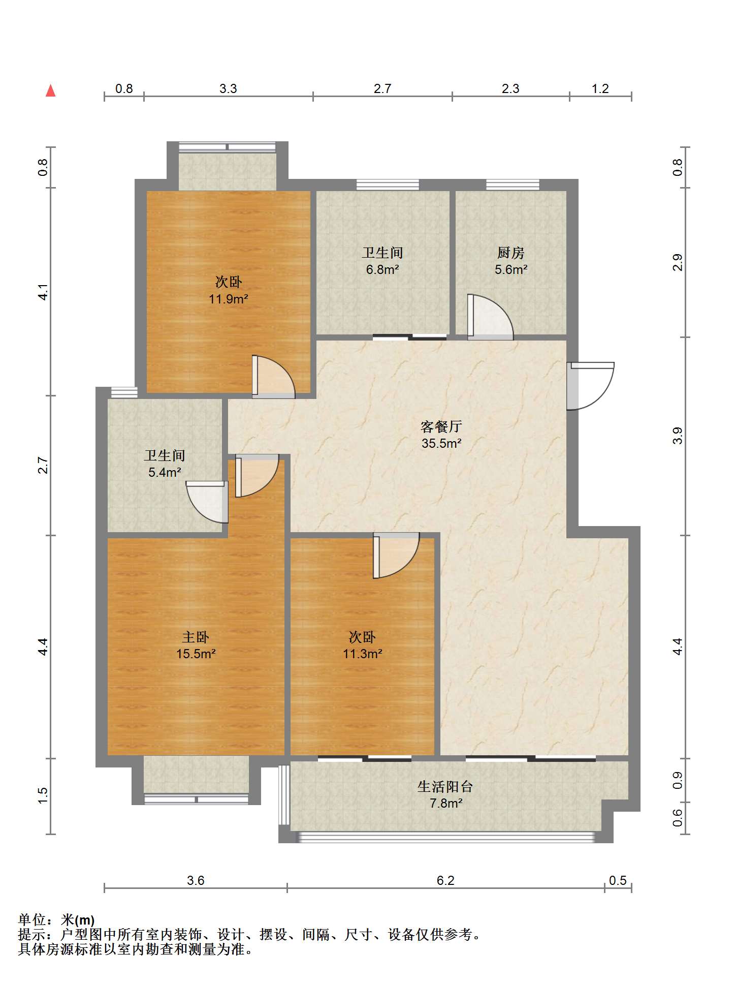 天虹苑 3室2厅2卫 145.00m&sup2;