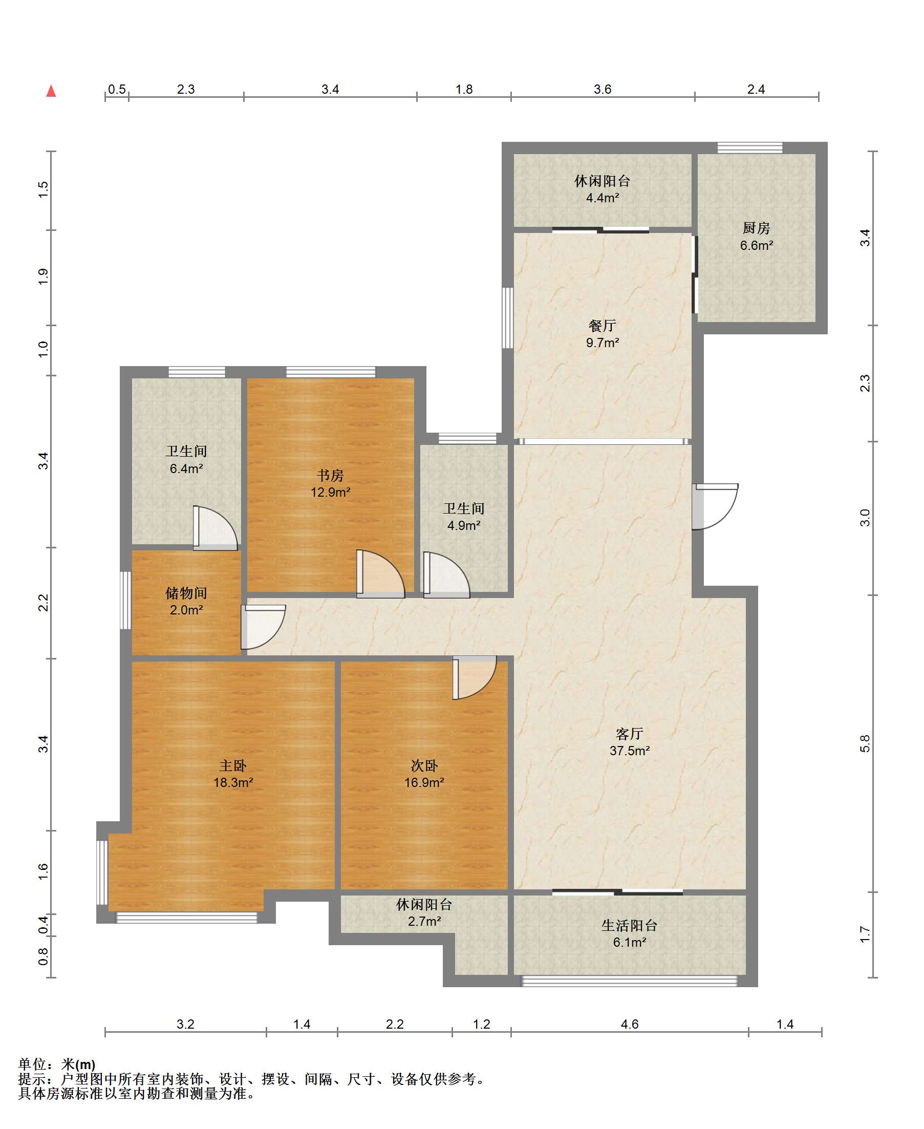 文景嘉苑 3室2厅2卫 166.60m&sup2;