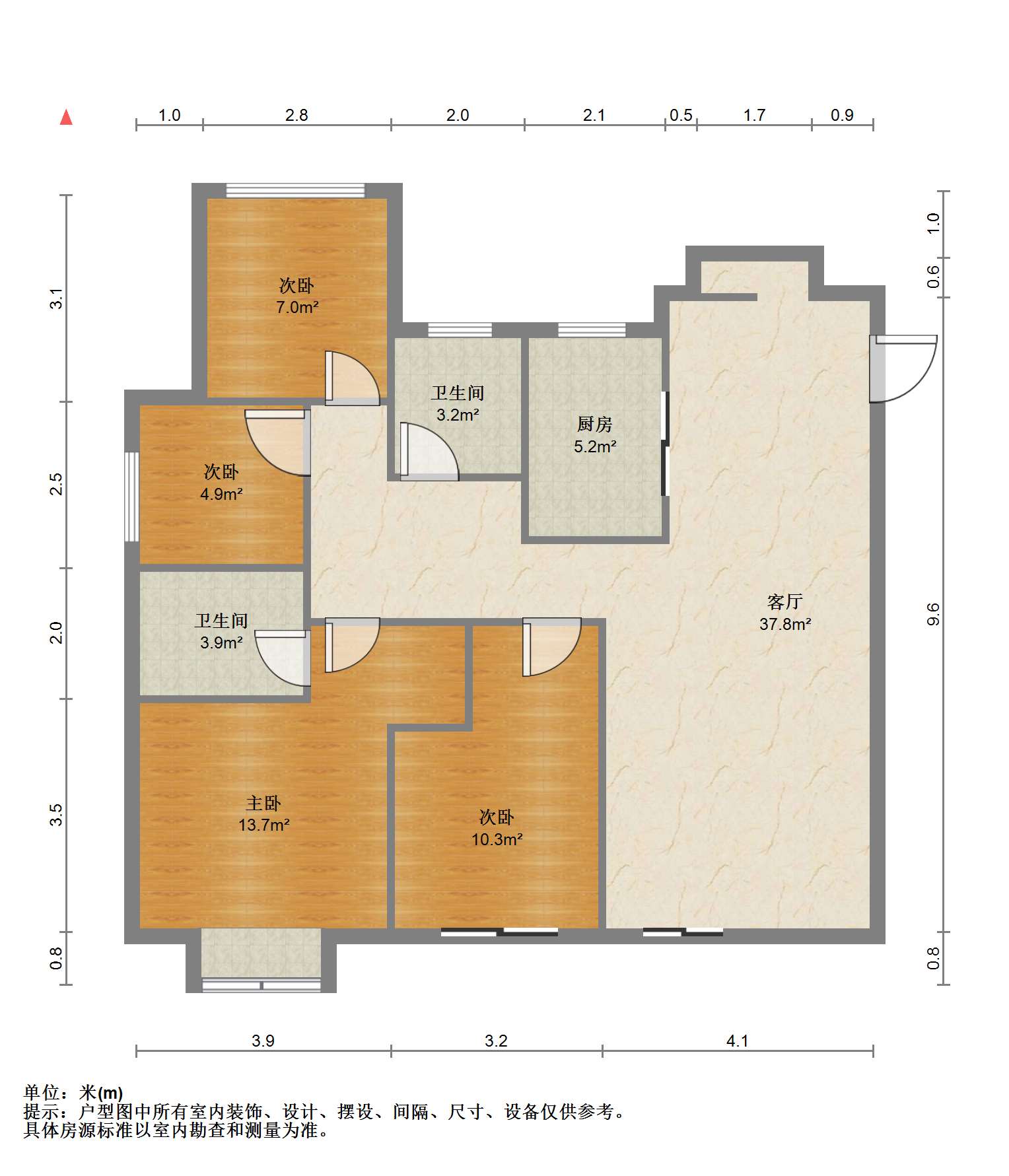 时光漫城 3室2厅2卫 125m&sup2;