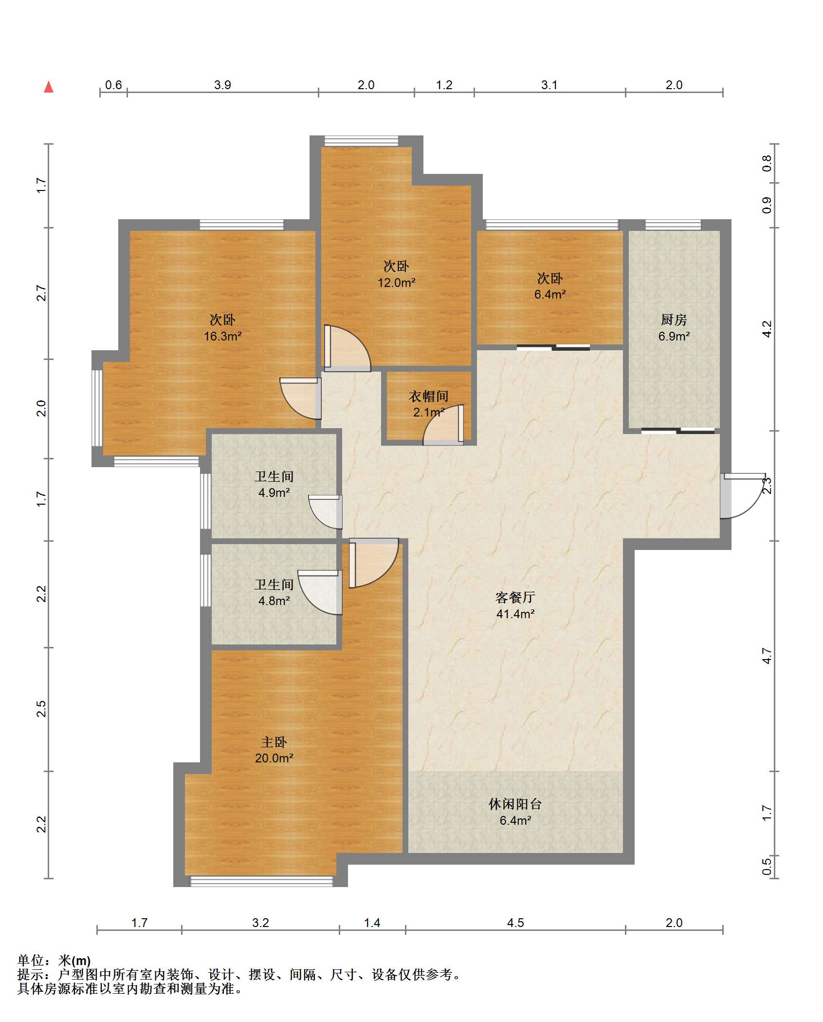苏建学府雅居 4室2厅2卫 140m&sup2;