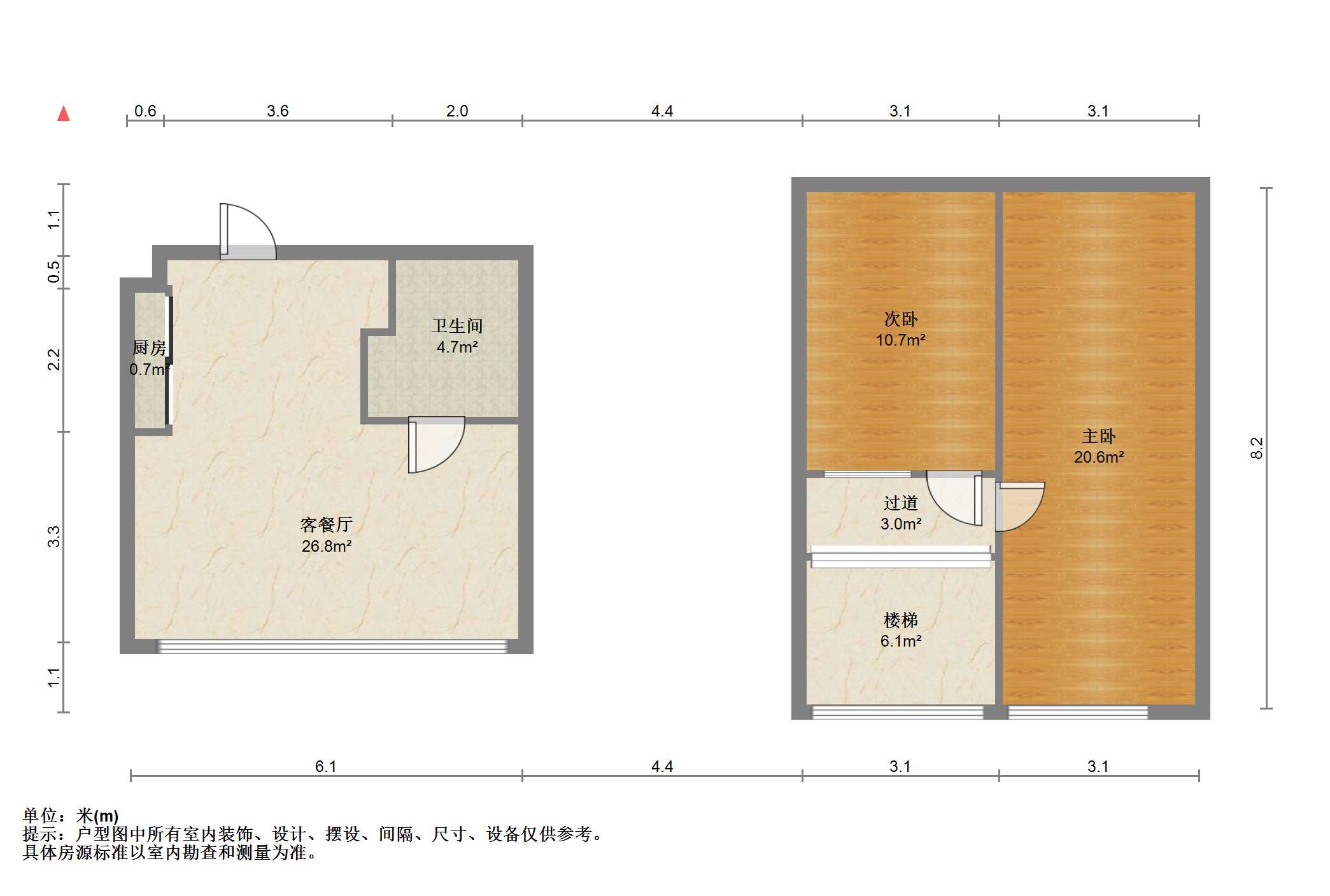 喜悦荟 2室2厅1卫 53.78m&sup2;