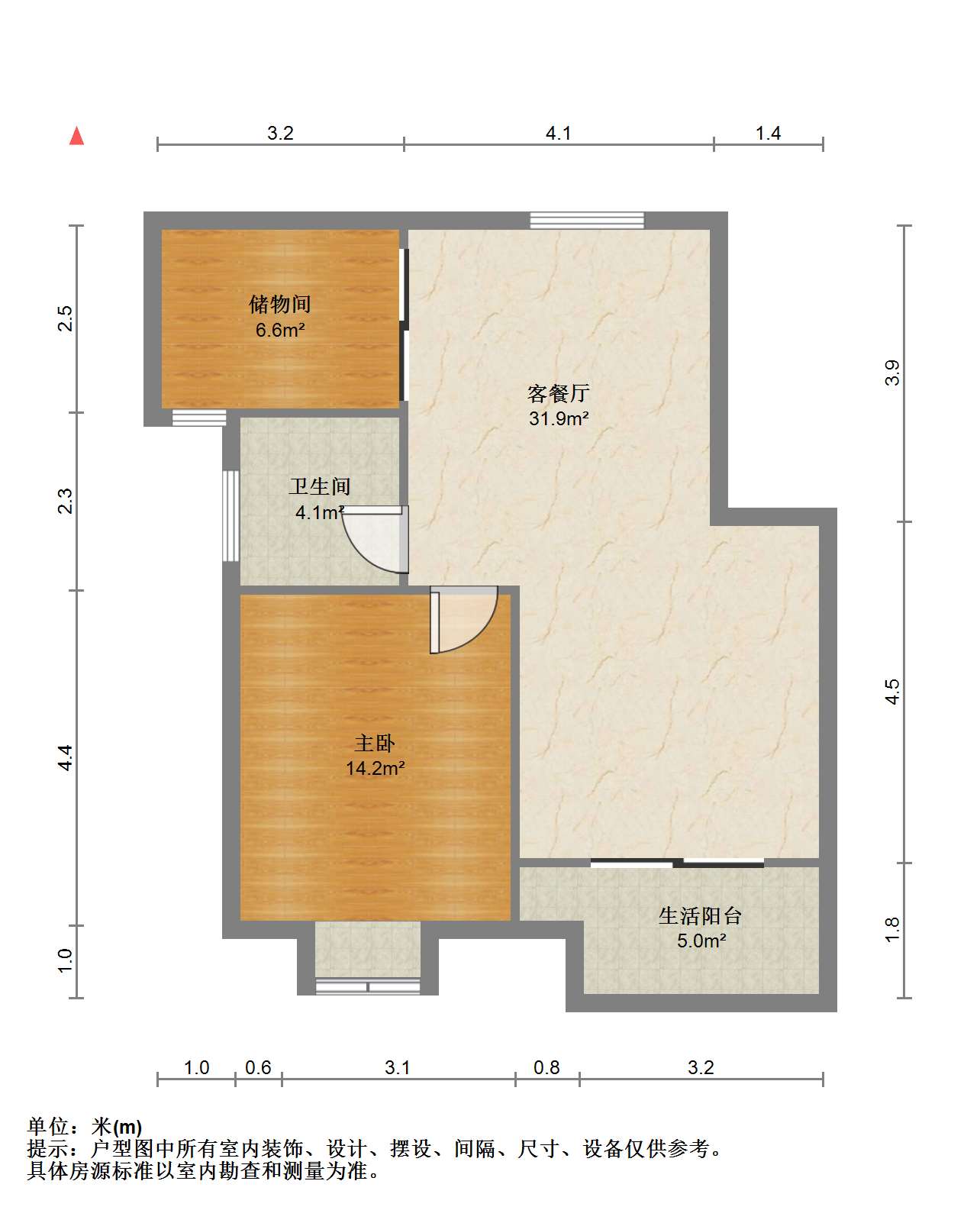 滨河人家 3室2厅2卫 96m&sup2;