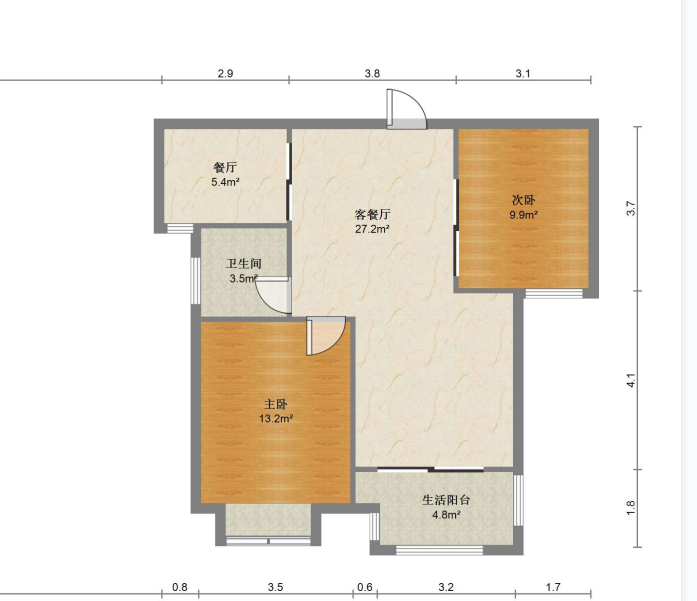 滨河人家 3室2厅2卫 96m&sup2;