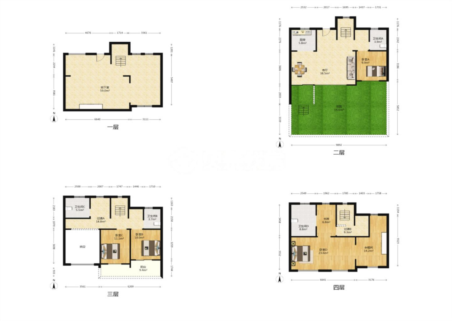龙湖天宸源著 5室3厅4卫 265.00m&sup2;