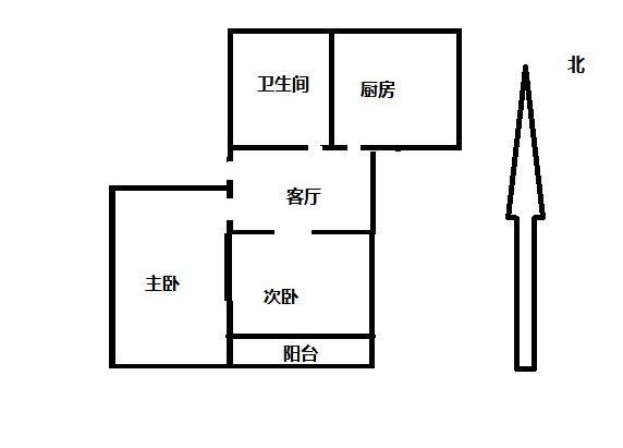 华威园 2室1厅1卫 66.04m&sup2;