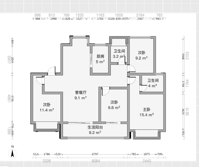 春风南岸西园 4室2厅2卫 122m&sup2;