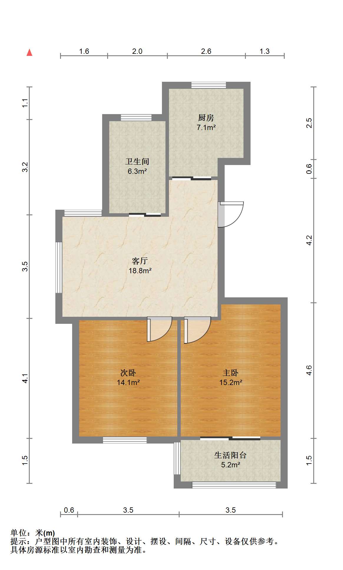 金韵华庭 2室1厅1卫 91.00m&sup2;